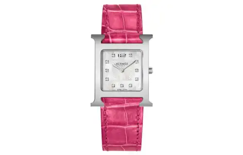 HERMES Heure H Wrist Watches Quartz Movement Mother of Pearl Color Watch Dial Women's Watch