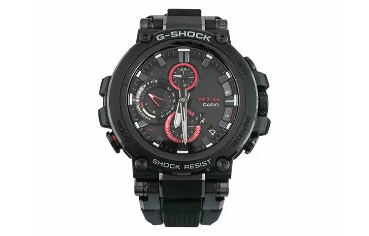 CASIO G SHOCK MTG Solar Quartz Movement Resin Strap Watch Men's Watches Black Dial