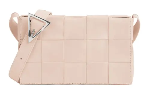 Bottega Veneta CASSETTE Cow Leather One Shoulder Handbag, Crossbody Bag Medium Women's Pink