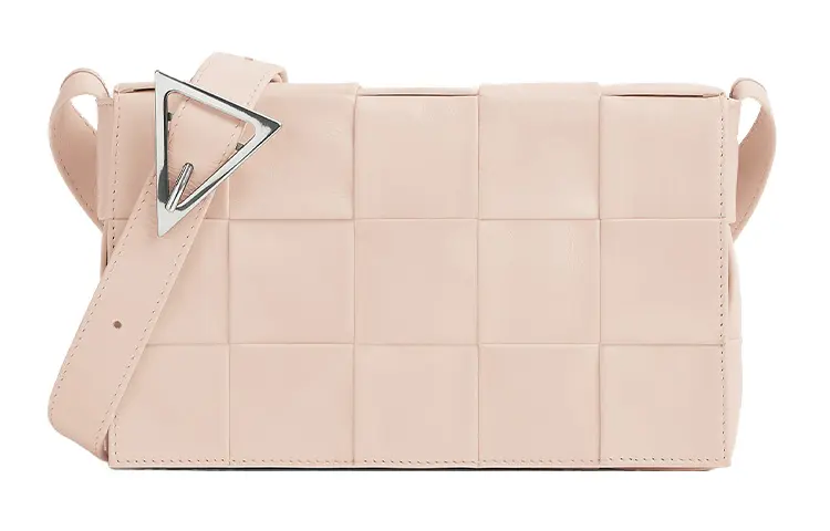 Bottega Veneta CASSETTE Cow Leather One Shoulder Handbag, Crossbody Bag Medium Women's Pink