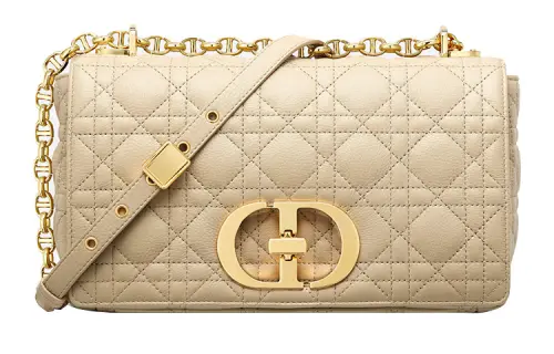 DIOR Caro Cow Leather Chain Bag, Shoulder Bag, Crossbody Bag Medium Women's Beige