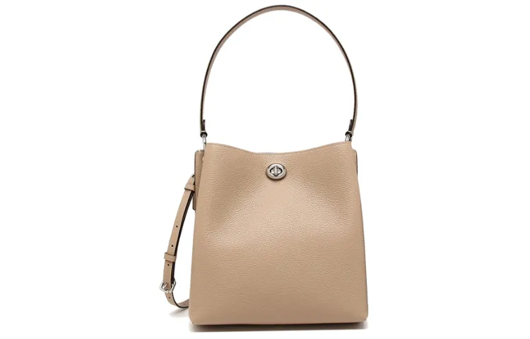 COACH Charlie Leather Bucket Bags Crossbody Bag, Shoulder Bag Medium Women's Oat