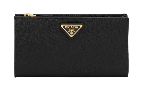 PRADA Saffiano Leather Wallet Women's Black