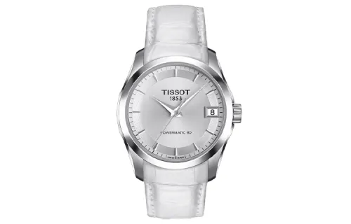 TISSOT Tissot, mechanical mechanism, waterproof calendar, fashionable women's watch, dial, case stainless steel, leather watch strap, simple and elegant design, 32mm