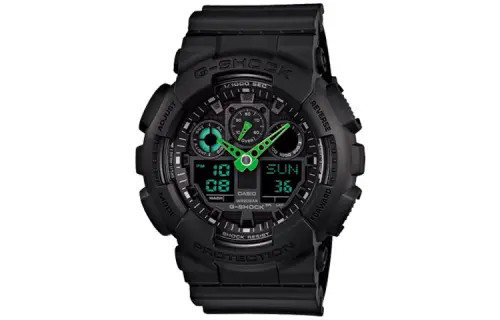 CASIO Men Liquid Crystal/Analog Dual Display Series Black Watch GA-100C-1A3