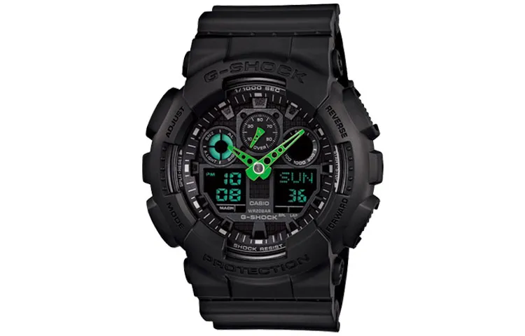 CASIO Men Liquid Crystal/Analog Dual Display Series Black Watch GA-100C-1A3