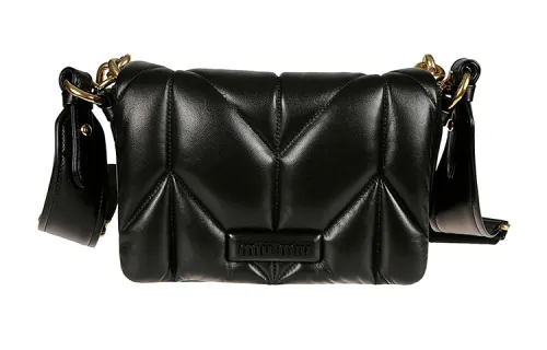 MIU MIU Leather Crossbody Bag, Shoulder Bag Women's Black