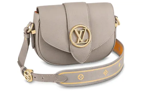 LOUIS VUITTON Pont Calfskin Shoulder Bag, Crossbody Bag Small Women's Gray