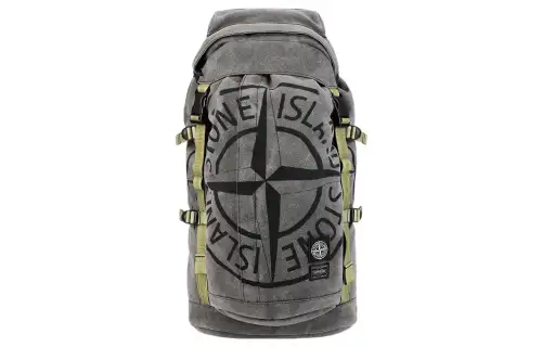 STONE ISLAND Canvas Backpack Unisex Gray