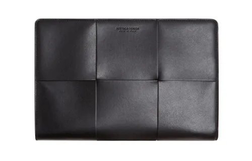 Bottega Veneta Woven Leather Clutch Men's Black