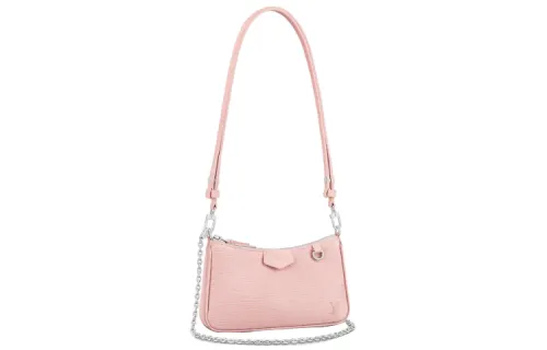 LOUIS VUITTON Easy Pouch On Strap Cow Leather Crossbody Bag, Shoulder Bag Women's Cherry Blossom Pink