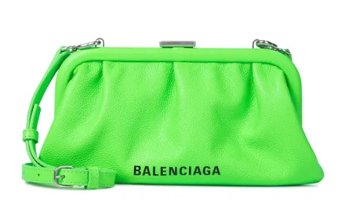 Balenciaga Cow Leather Clutch Shoulder Bag Unisex Green