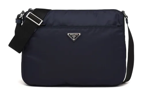 PRADA Re Nylon Fabric Shoulder Bag, Crossbody Bag Women's Blue & Black