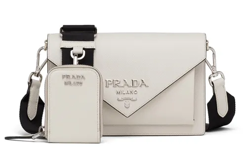 PRADA Leather 2 in 1 Crossbody Bag, Shoulder Bag Women's White