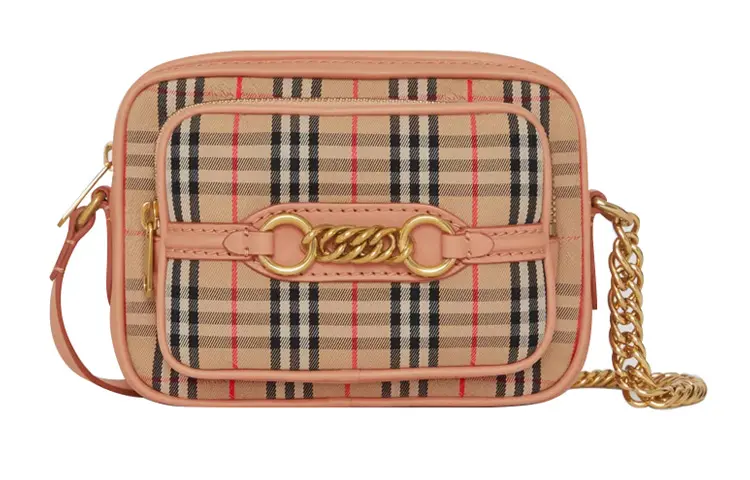 Burberry Leather Camera Bag, Messenger Bag, Shoulder Bag, Crossbody Bag Regular Women's Pink