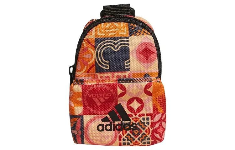Adidas Polyester Key Pouch Storage Bag Coin Purse Mini Unisex Red