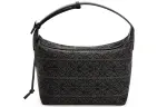 LOEWE CubiAnagram Fabric With Cow Leather Lunch Bag, Shoulder Bag, Handbag Medium Women's Black