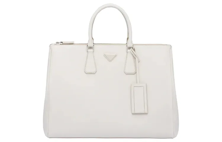 PRADA Galleria Killer Bag Saffiano Leather Handbag Large Men's White