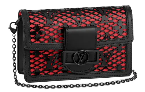 LOUIS VUITTON Dauphine Cow Leather Dafne Shoulder Bag Women's Red