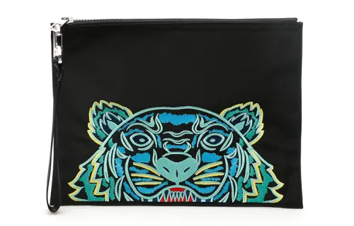 KENZO Nylon With Polyester Clutch Unisex Black