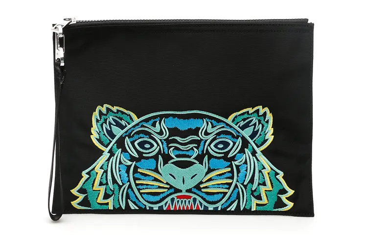 KENZO Nylon With Polyester Clutch Unisex Black