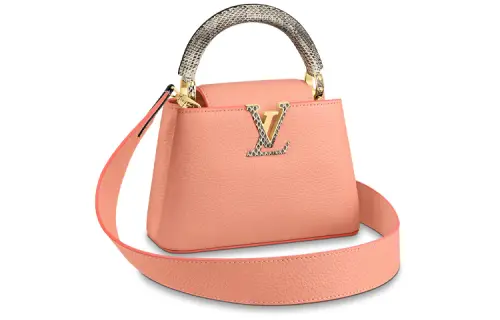 LOUIS VUITTON Capucines Cow Leather Handbag, Shoulder Bag, Crossbody Bag Mini Women's Pink