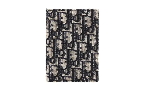 DIOR Canvas Card Holder, Coin Purse, Passport Holder Women's Denim Blue