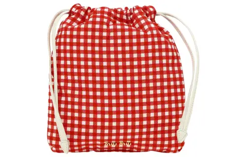 MIU MIU Nylon Makeup Bag Storage Bag Women's Red