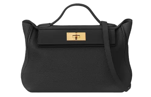 HERMES 24/24 Togo & Swift Calfskin Handbag 29 Women's Black