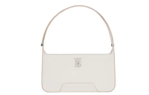 Burberry Leather Crossbody Bag, Shoulder Bag, One Shoulder Handbag Women's Light White