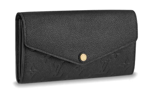 LOUIS VUITTON Sarah Leather Wallet Women's Black