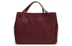 Bottega Veneta Leather Handbag Women's Bordeaux Red