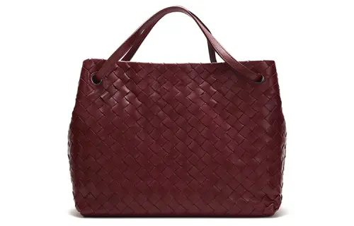 Bottega Veneta Leather Handbag Women's Bordeaux Red