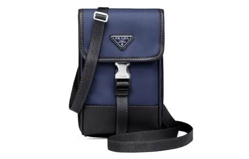 PRADA Re Nylon Recycled Nylon Cell Phone Pouch Men's Blue