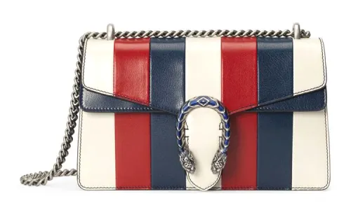 GUCCI Dionysus Leather Shoulder Bag Small Women's White