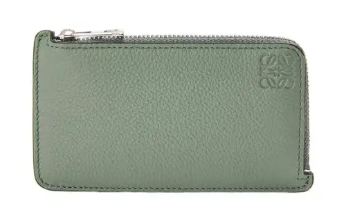 LOEWE Anagram Embossed Grained Calfskin Card Holder Men's Green