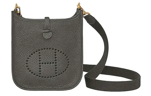 HERMES Evelyne Clemence Calfskin Crossbody Bag, Shoulder Bag 16 Women's 18 Etoupe Elephant Gray