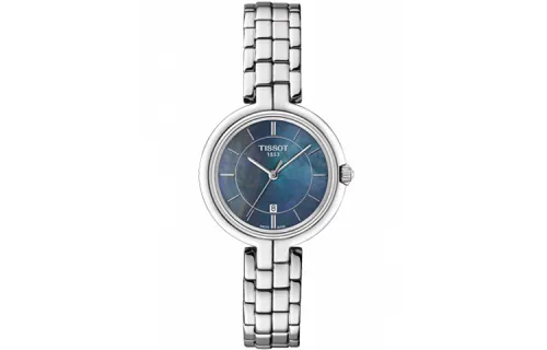 TISSOT Flamenco Collection Quartz Movement Women's Watch 26mm Blue Dial Stainless Steel Case