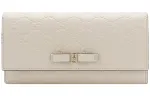 GUCCI Cow Leather Wallet Regular Women's Ecru