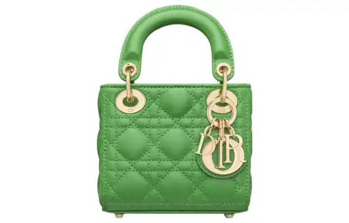 DIOR Lady Dior Sheepskin Handbag, Shoulder Bag, Crossbody Bag, Handbag Extra Mini Women's Green