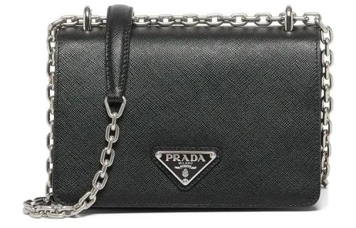 PRADA Saffiano Leather Envelope Bag, Shoulder Bag, Crossbody Bag Women's Black