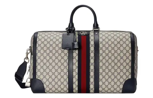 GUCCI Ophidia Canvas Patchwork Leather Travel Bag, Shoulder Bag, Crossbody Bag, Handbag Men's Blue