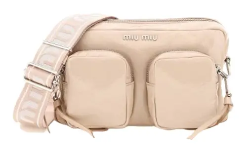 MIU MIU Naplak Patent Leather Shoulder Bag Women's Pink