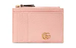 GUCCI Marmont Leather Card Holder Women's Light Pink