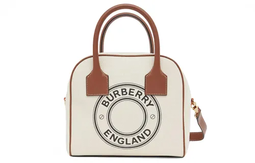 Burberry Canvas Bag, Square Bag, Shoulder Bag, Crossbody Bag, Handbag Women's Natural/Brown