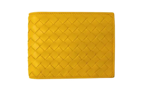Bottega Veneta Cow Leather Coin Purse Women's Yellow
