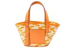 LOEWE Anagram Basket Cow Leather Handbag Small Women's Orange