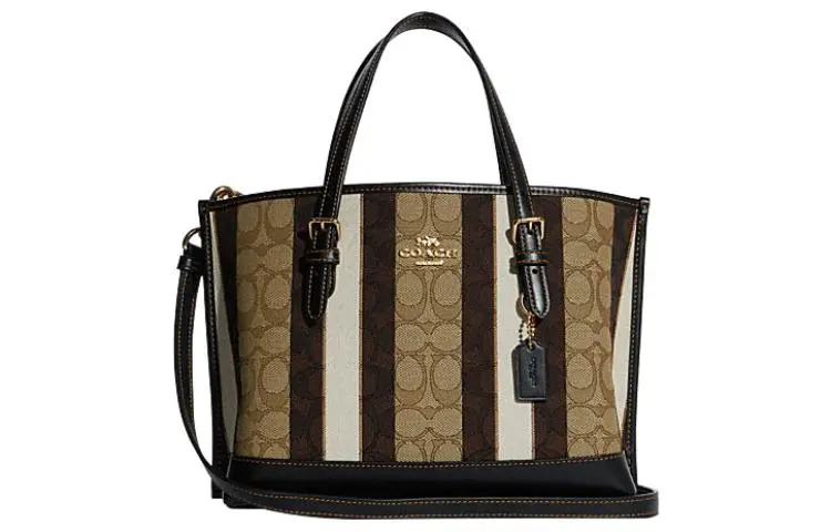 COACH Mollie Fabric With Cow Leather Tote Bag, Shopping Bag, Crossbody Bag, Shoulder Bag Handbags Women's