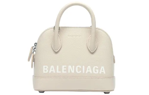 Balenciaga Grain Cow Leather Shoulder Bag, Crossbody Bag, Handbag Women's Light Beige