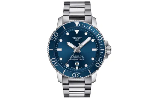 TISSOT Starfish Collection Automatic Mechanical Movement Men's Watches Watch 43mm Blue Dial Stainless Steel Case